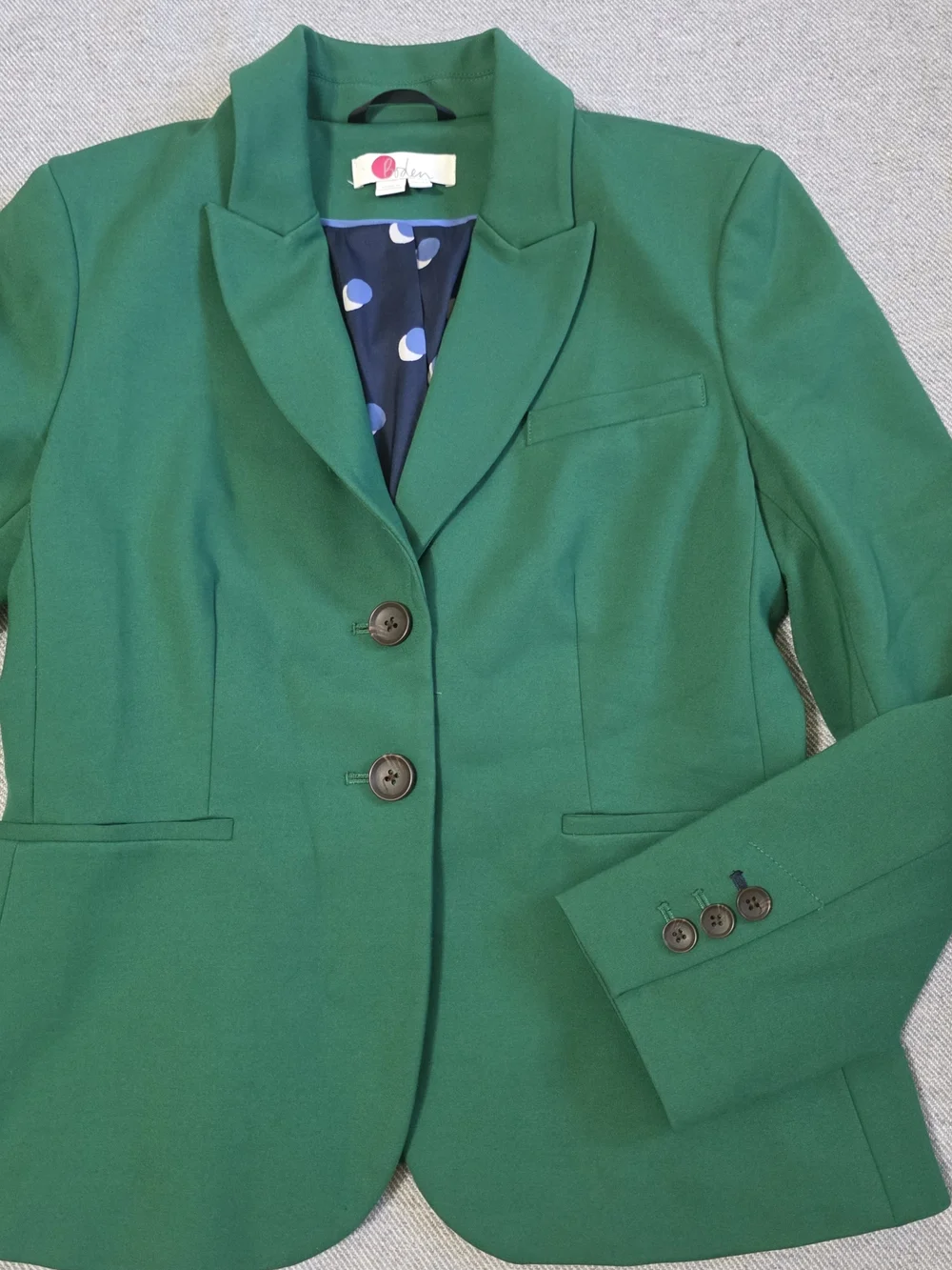 Boden Green Ponte Blazer with Ponte Pants Suit Set